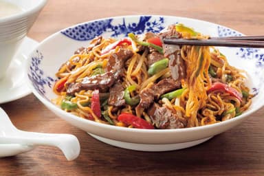 厚切り牛肉のチンジャオ焼そば