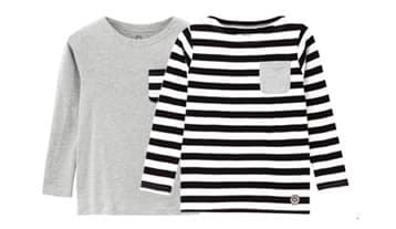 【ボーイズ】・90％オーガニックコットンボーダーロングTシャツ