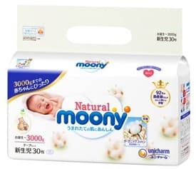 『Natural moony(ナチュラル ムーニー)』“新生児 お誕生～3&#44;000g”
