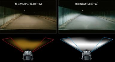 夜間運転の視界が明るく快適に