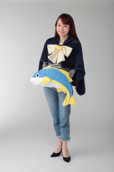ガッシュ風ブランケット＆ぶりクッションセット 着用イメージ