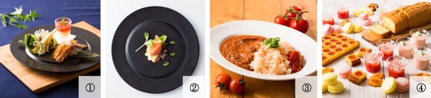 和×洋、中×洋が融合する新しいメイン料理に、
デザートにはパフェコーナーも登場！
“トマト＆夏野菜” の「旬野菜バイキング」＆「メイン料理」