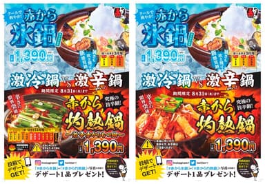 左：関東エリアのチラシ、右：中部エリアのチラシ
