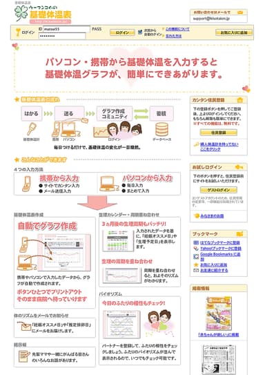 基礎体温表トップページ