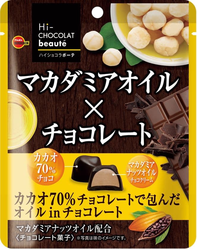 ブルボン、ハイショコラボーテシリーズに
「マカダミアオイル×チョコレート」を9月19日に新発売！