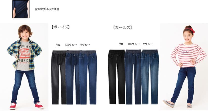 走り回れるスポーツデニム
Navy(R)「RUN DENIM」からキッズ新発売