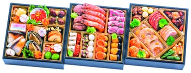 ＜なすび亭＞＜オステリアルッカ＞＜赤坂四川飯店＞和洋中シェフコラボおせち三段重
