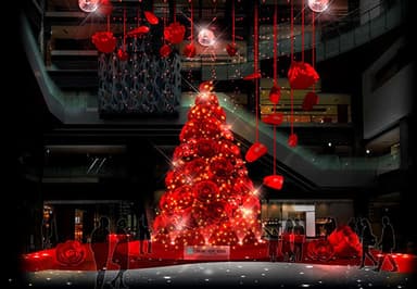 メインクリスマスツリー『Red Rose Blossom』　【ナレッジプラザ】