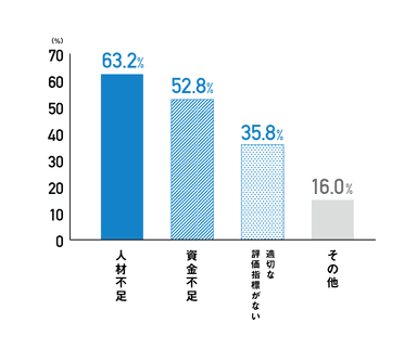 Q.活動に取り組む上で、組織としての課題だと感じることは何ですか？(複数回答)