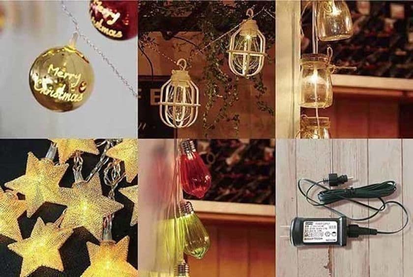 クリスマスに最適！インドアでもアウトドアでも使える
2WAY(2電源)ライト。レトロなデザインのLEDライトで
室内装飾やグランピングなども素敵に演出！