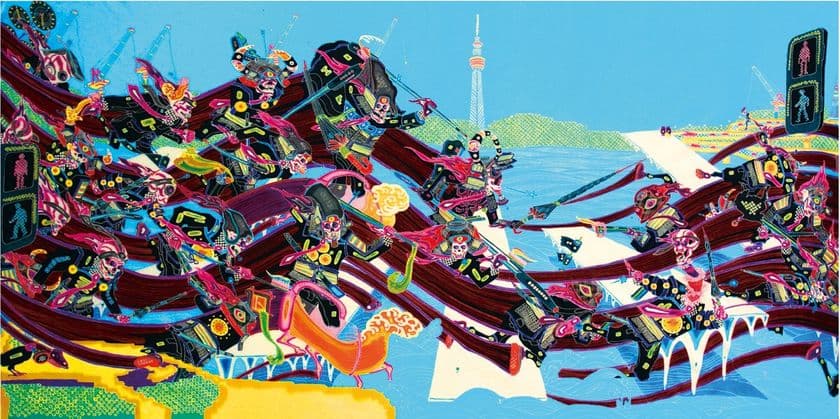 新進気鋭の現代美術作家、石井亨の個展が2018年4月京都で開催　
平成の浮世絵、友禅染で描く現代社会