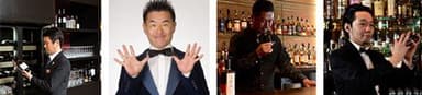 【左から】「ルミエール」支配人 川口 卓也、マジシャン・司会 アレマー玉井、「ハリーズ高岡」店長 田島 一彦、「ハリーズ富山」店長 田島 将晴