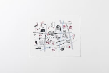 JINS自由が丘店のMAPをかわいくおしゃれなイラストで表現したセリート