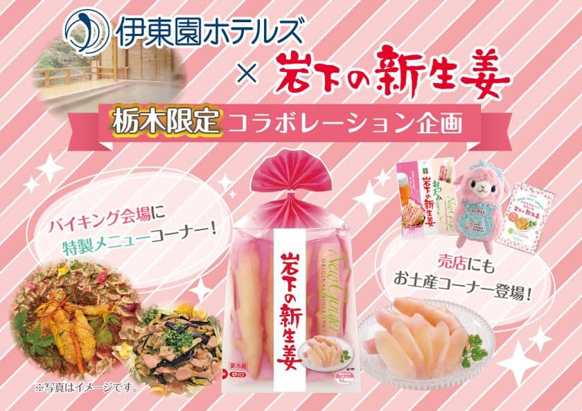 “伊東園ホテルズ×岩下の新生姜”栃木限定企画10/1始動！
　温泉とショウガのぽかぽかパワーでおいしく楽しくおもてなし