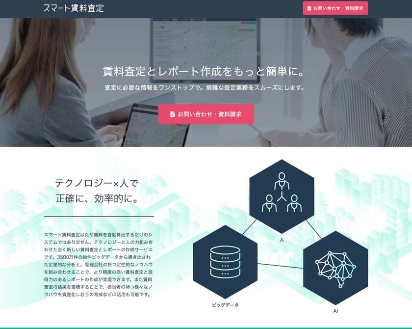 不動産会社向け賃料査定支援システム
「スマート賃料査定」の提供を開始　
AI×ビッグデータで賃料査定・レポート作成の
所要時間が10分の1に