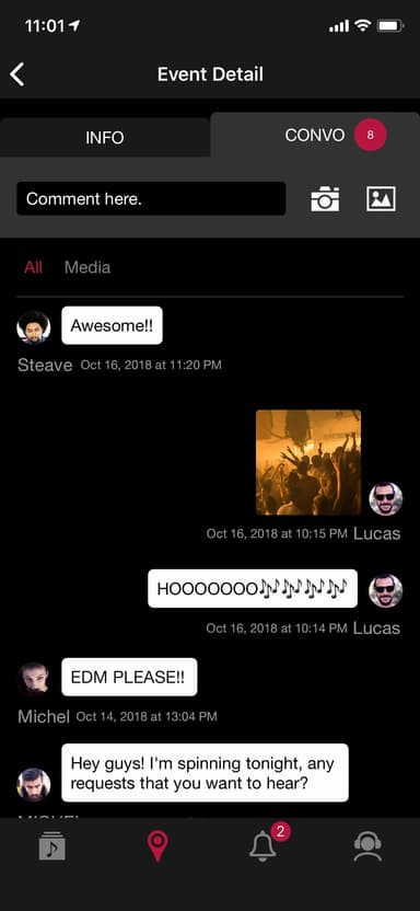 コミュニケーション機能「CONVO」を通じて、参加者全員が楽しみを共有することができるクラブ体験を実現