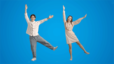 キャンペーン動画内KLMのKポーズ