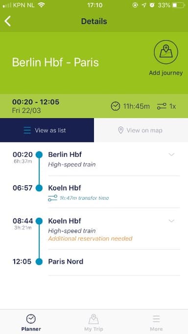 Eurail Rail Planner App 2