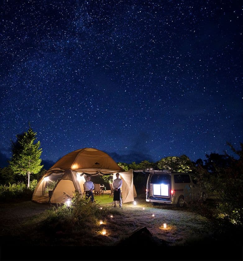 日本で唯一EVの電気を活用した食のプログラム
「乗鞍 星と月のレストラン」令和元年度も開催！