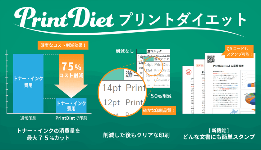 トナー・インク代節約アプリ「PrintDiet(プリントダイエット)」に
新機能。簡単操作でスタンプを押す機能を追加
