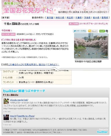 「お花見スポット詳細ページ」