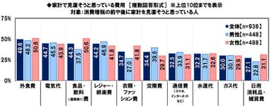 家計で見直そうと思っている費用