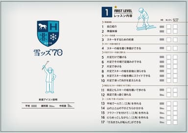 【星野リゾート】雪ッズ70レッスンカルテ（イメージ）