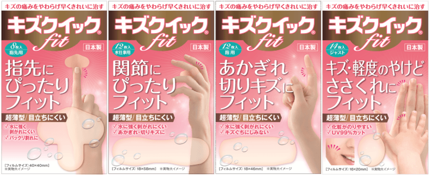 女性のキズケアに、見た目も貼りごこちも超フィット！
東洋化学から業界最薄のハイドロコロイドばんそうこう
「キズクイックFit」新発売