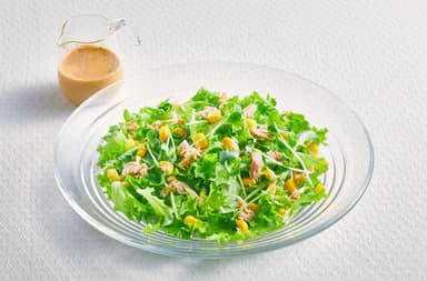 フリンジレタスとツナコーンのごまドレサラダ