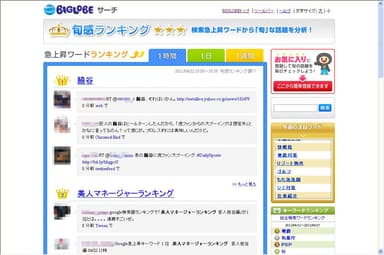 BIGLOBE 旬感ランキング