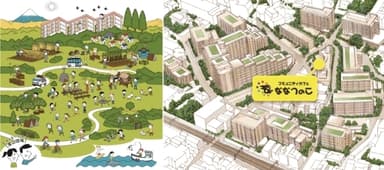 二宮団地VISION MAP(左)　／　コーシャハイム千歳烏山(右)