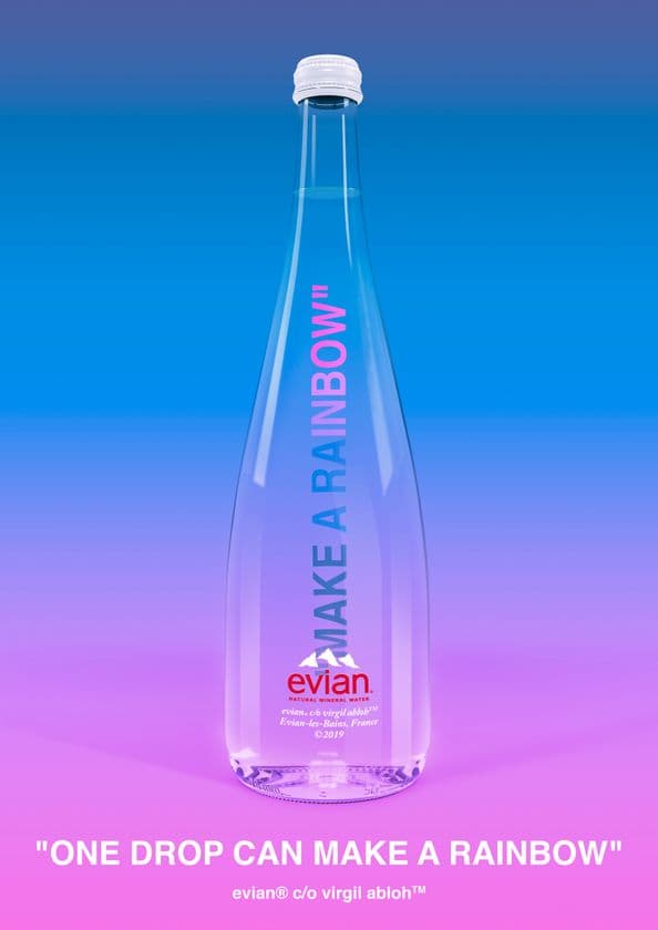 【evian(R)×Virgil Abloh】
アジア限定の「エビアン(R) スペシャルボックス
 ヴァージル アブロー」が日本でも数量限定で発売！