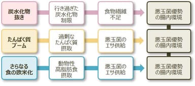 大腸劣化を促進する食トレンド