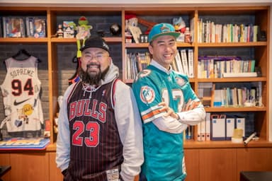 お互いの憧れの選手ユニフォームを着用