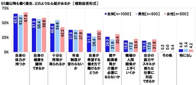 65歳以降も働く場合、どのような心配があるか