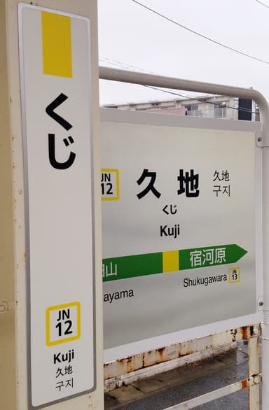 くじ駅　看板
