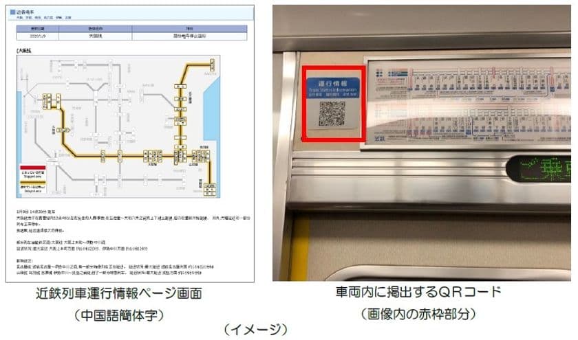 外国人のお客さまへの運行情報提供を充実します
～ホームページの対応言語追加・内容充実とともに、それにつながるＱＲコードを全列車に掲出～