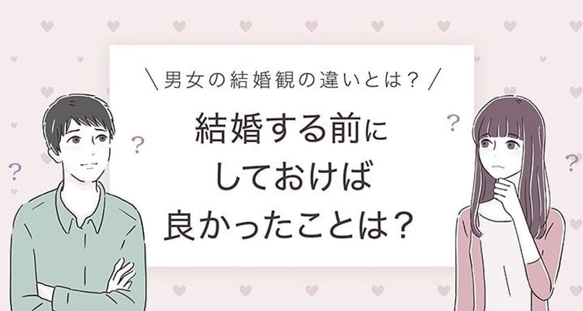 【結婚に関する意識調査】結婚前にしておけばよかったこと、
男性の1位は「貯金」女性の1位は「旅行」という結果に