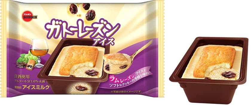 ブルボン、クッキー、アイス、ラムレーズンが織りなすおいしさ
「ガトーレーズンアイス」を6月15日(月)に地域限定で新発売！
～お菓子アイスの第3弾～