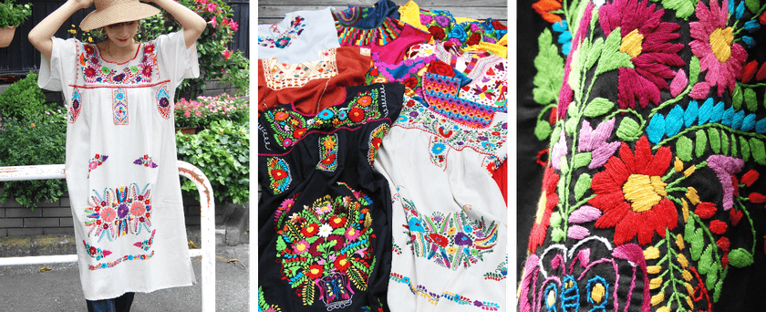 エスニックファッションブランド「tesoro」　
本場メキシコから手織り刺繍ワンピースが6月27日新入荷！