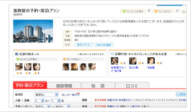 ソーシャルメディア連携(フェイスブックの友達の旅情報を表示)