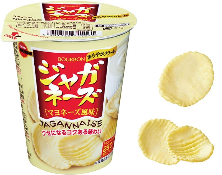 ブルボン、マヨネーズ風クリーム掛けポテトスナック
「ジャガネーズマヨネーズ風味」を9月1日(火)に新発売！