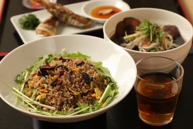 原木しいたけづくしの昼ごはん(中華編)