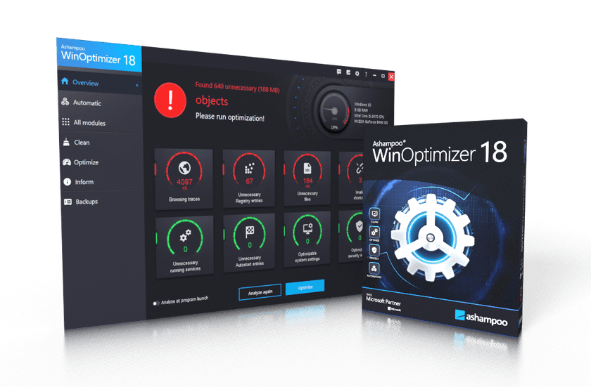 パソコン高速化ソフトAshampoo WinOptimizer 18発売のお知らせ