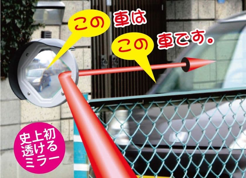 透ける安全確認用ミラー『出口みえ太くん』に新タイプ誕生！
カーブミラーで見えない車庫・駐車場の出口で安心して安全出庫