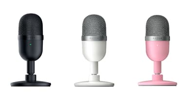 (Razer Seiren Mini 左から： ブラック・マーキュリーホワイト・クォーツピンク)