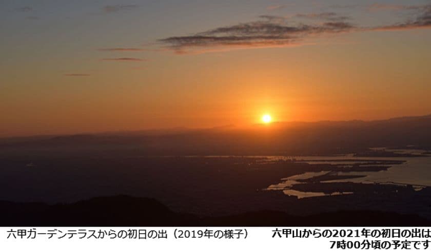 2021年の初日の出を六甲山で見よう！
六甲ケーブルは恒例の早朝特別運転を実施