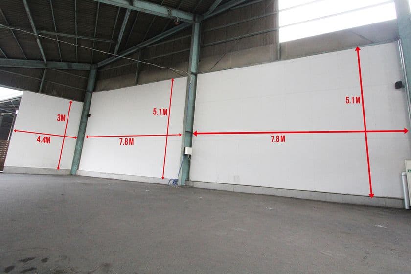 総面積約100m2の巨大壁面3面に自由に描く　
賞金200万円、「北九州ウォールアートコンテスト」開催！！