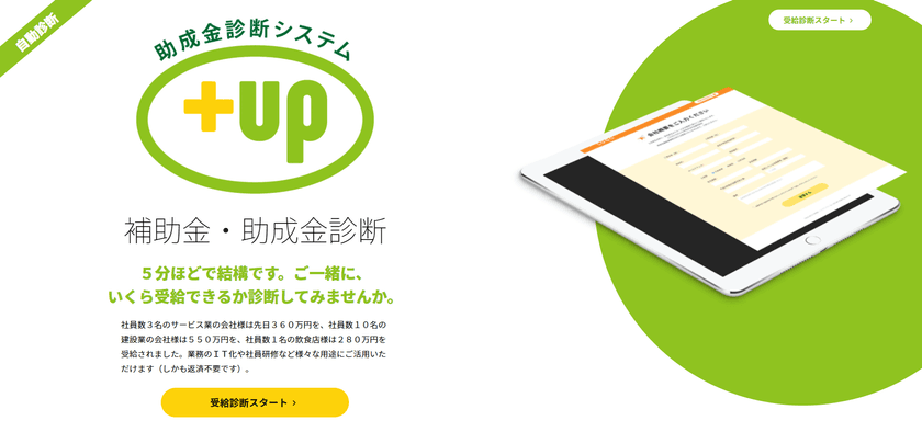 アシスト、プラヴィダ
「助成金診断システム『+up』サービスのリリース決定」