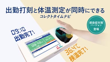 出勤打刻と体温測定が同時にできる